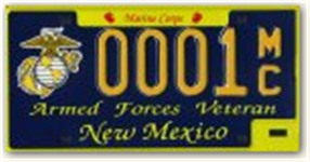 Marine Veteran sample license plate
