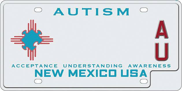 Autism awareness sample license plate