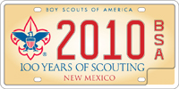 Boy scouts sample license plate