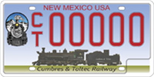 Cubres and Toltec Railway License Plate Image