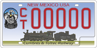 Cumbres and toltec railway sample license plate