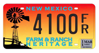 Farm and ranch heritage sample license plate