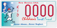 Children's trust fund sample license plate