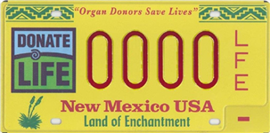 Organ Donor License Plate Image