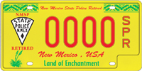 Retired NM state police license plate