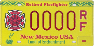 Retired firefighter license plate