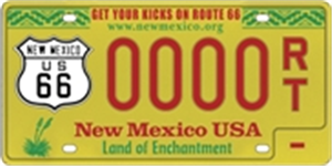 Route 66 License Plate