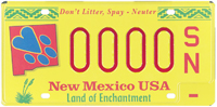 Pet care spay/neuter sample license plate