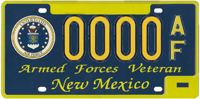 Air Force Veteran license plate