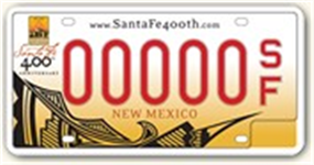 Santa Fe 400th Anniversary license plate
