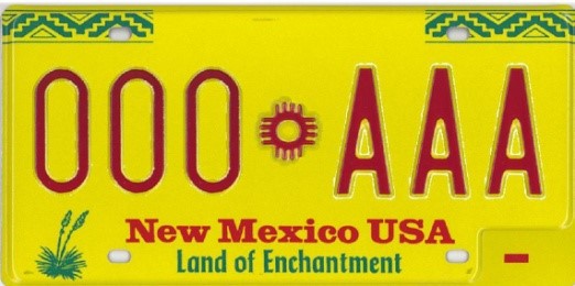 Standard Red and Yellow License Plate